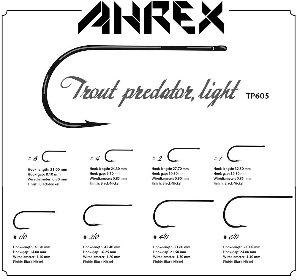 Ahrex Tp605 Trout Predator Light #1 Fly Tying Hooks